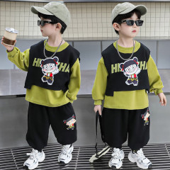 男童秋装哪吒三件套2025春秋季韩版儿童潮酷套装宝宝洋气衣服男孩