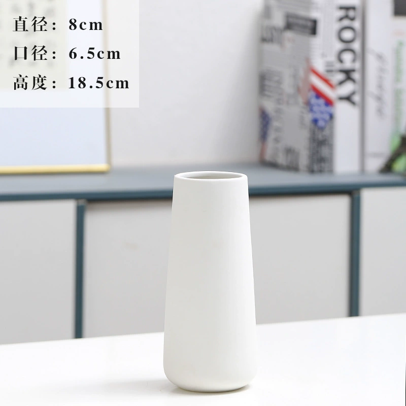 Nordic Creative Simple White Ceramics Vase Living Room Table Model Room Porch Decoration Swing Flower Set