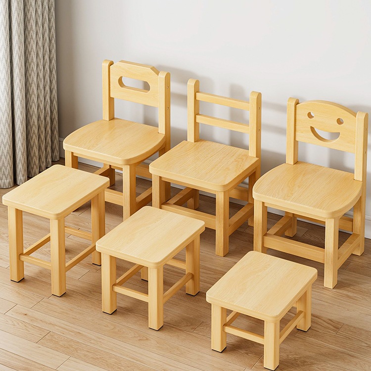 Solid Wood Small Stool for Home Use, Sturdy Small Bench for Adults, Square Wooden Low Stool for Living Room, Wooden Shoe-Changing Stool, Wooden Vω