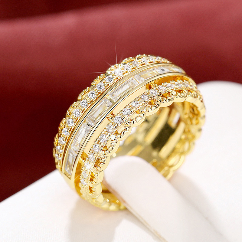 Gorgeous Zircon Ring For Women Micro Set Flower Statement Accessory_voghion.com