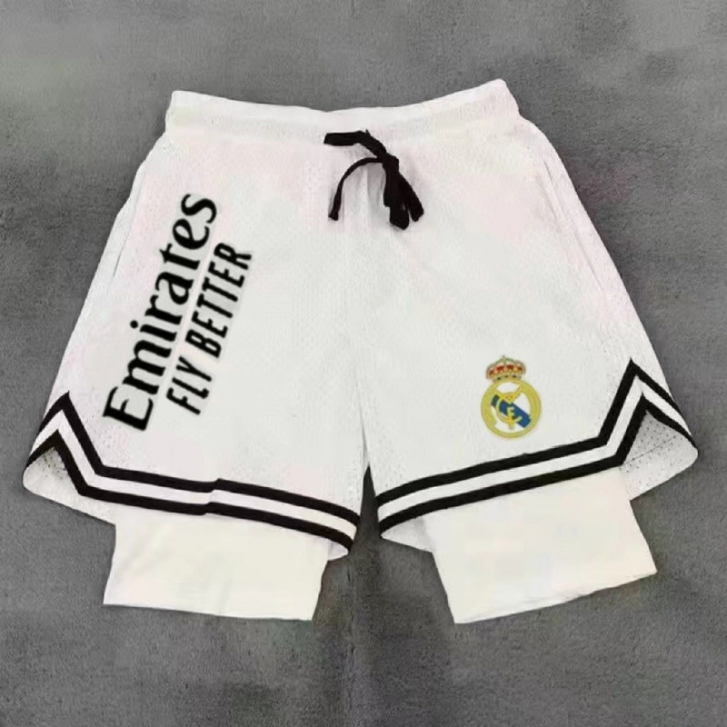 2324 pantalones cortos de fútbol de verano de Real Madrid pantalones de entrenamiento deportivo transpirables sueltos con forro de doble capa fábrica