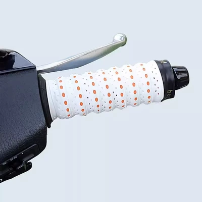Motorcycle Handle Cover Cover, Colorful Summer Anti-Slip - motorcycle-handlebar-cover-white-orange