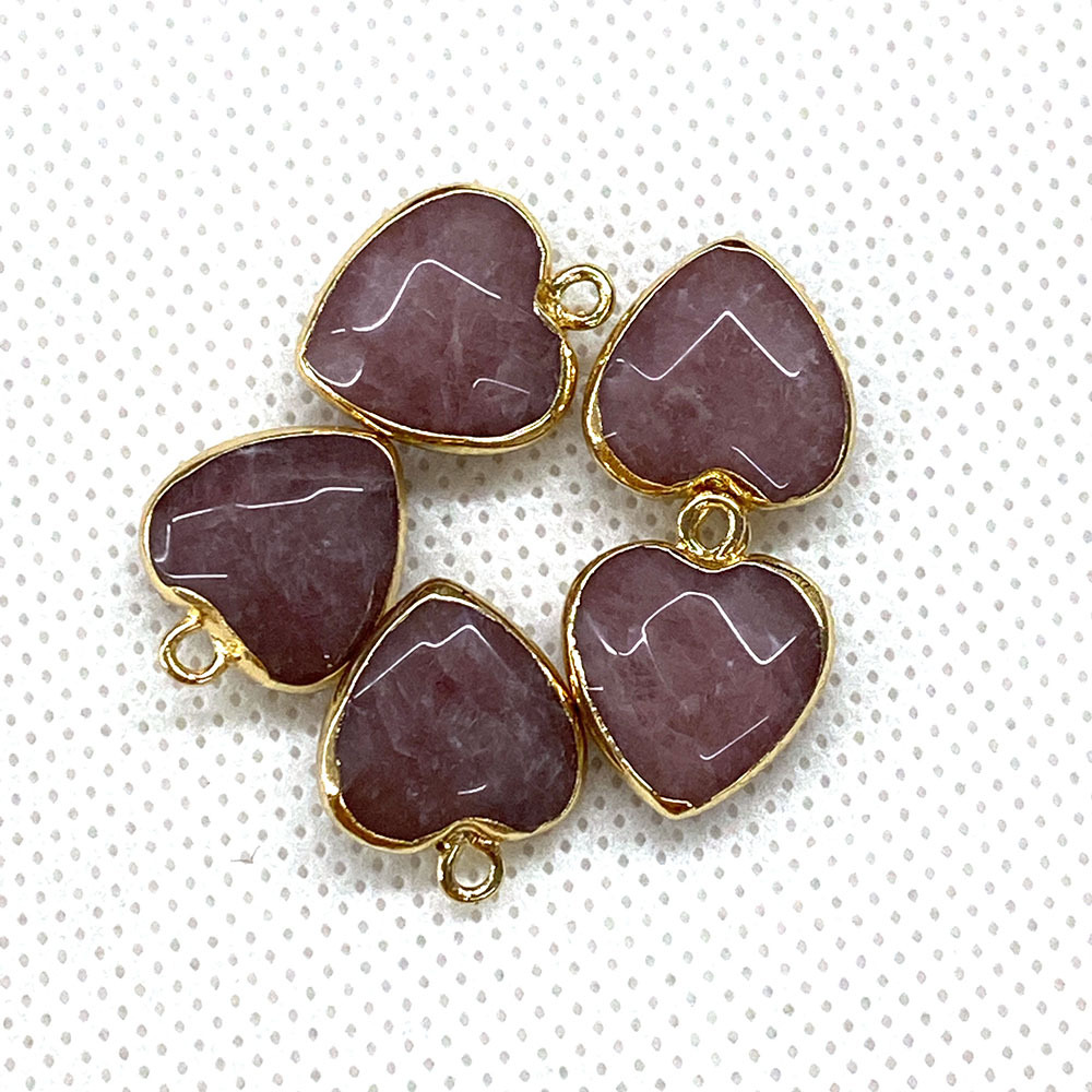 Polishing Design 1 Piece Natural Stone Opal Natural Stone Bag Heart Shape Pendant DIY Jewelry Accessories Necklace