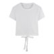 Short-sleeved T-shirt Women's Clothes 2024 Summer New Spice Girls Backless Bow Leaky Short Design Sense Top Trendy