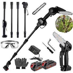 in stock wholesale high branch handheld mini electric chain saw rechargeable lithium battery single hand saw pruning logging electric saw
