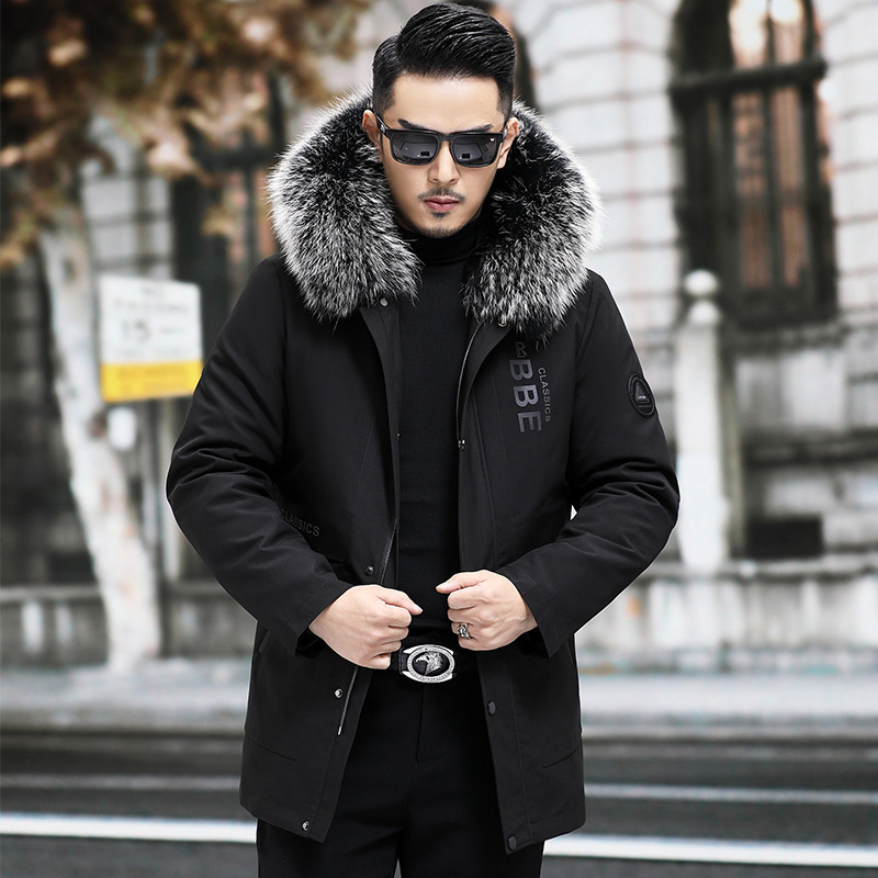 Customized Wholesale Men's Winter Simba Second Generation Pie Jacket Mid-Length Fur Collar Liner Detachable Casual Business Jacket