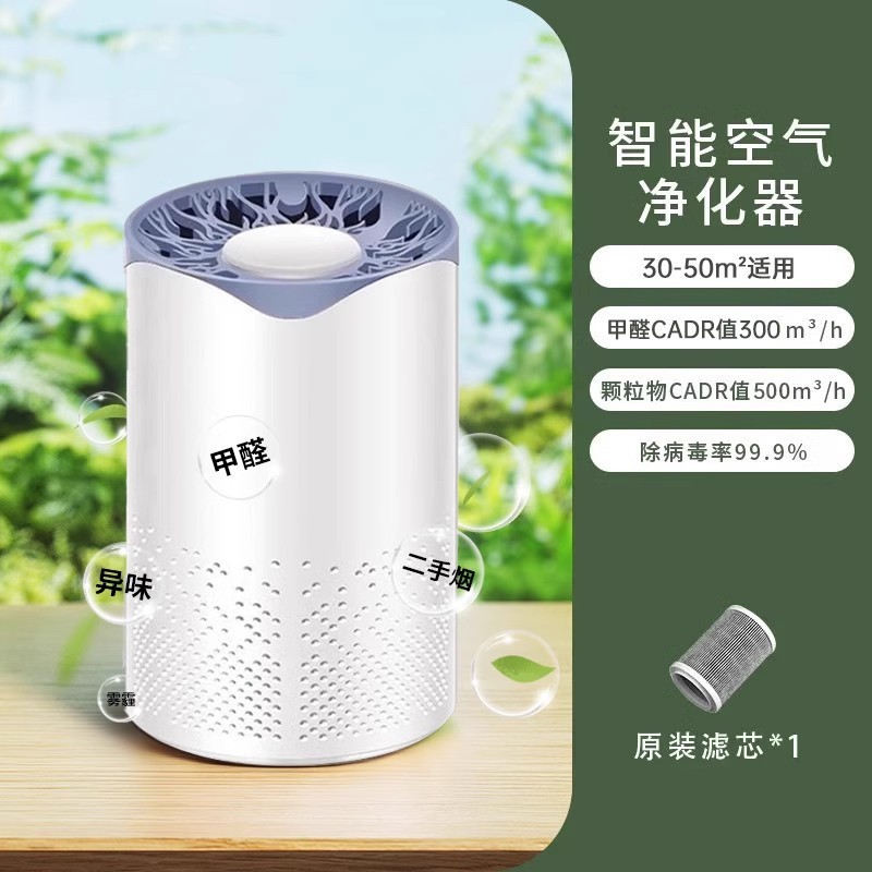 空气净化器除甲醛家用桌面小型室内负离子吸烟消毒除臭净化机3812|undefined