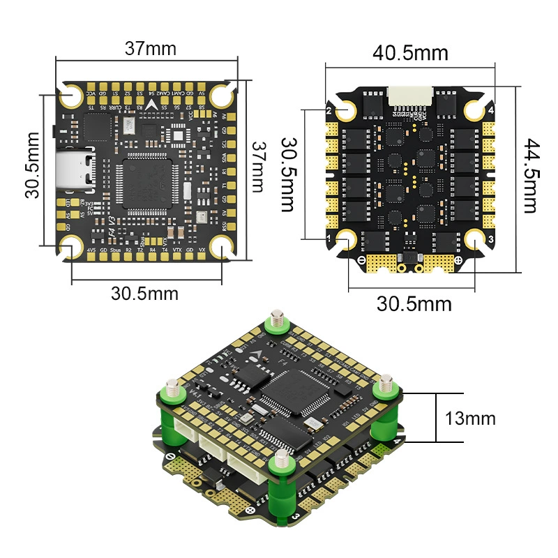 Aocoda-RC F455S V4 башня полета F405 V4 полетный контроллер 55A электронно управляемая для FPV летательной модели