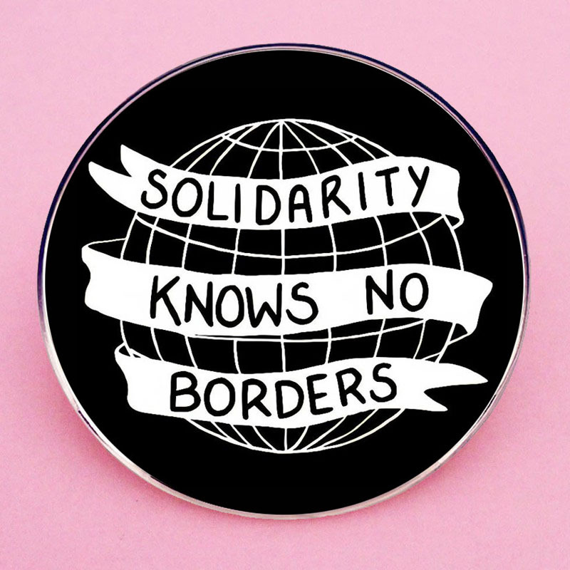 국경없는 유니티 브로치 글로벌 우정 핀 배지 금속 합금 배지 액세서리