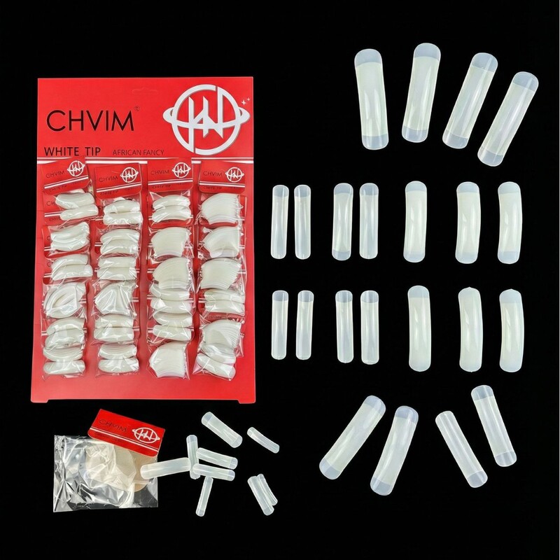 Cross-Border Natural Color 480-Piece Paper Card Packaging Fake Nails C Curved Trapezoidal Nail Stickers Square-Shaped Wearable Nail Tips