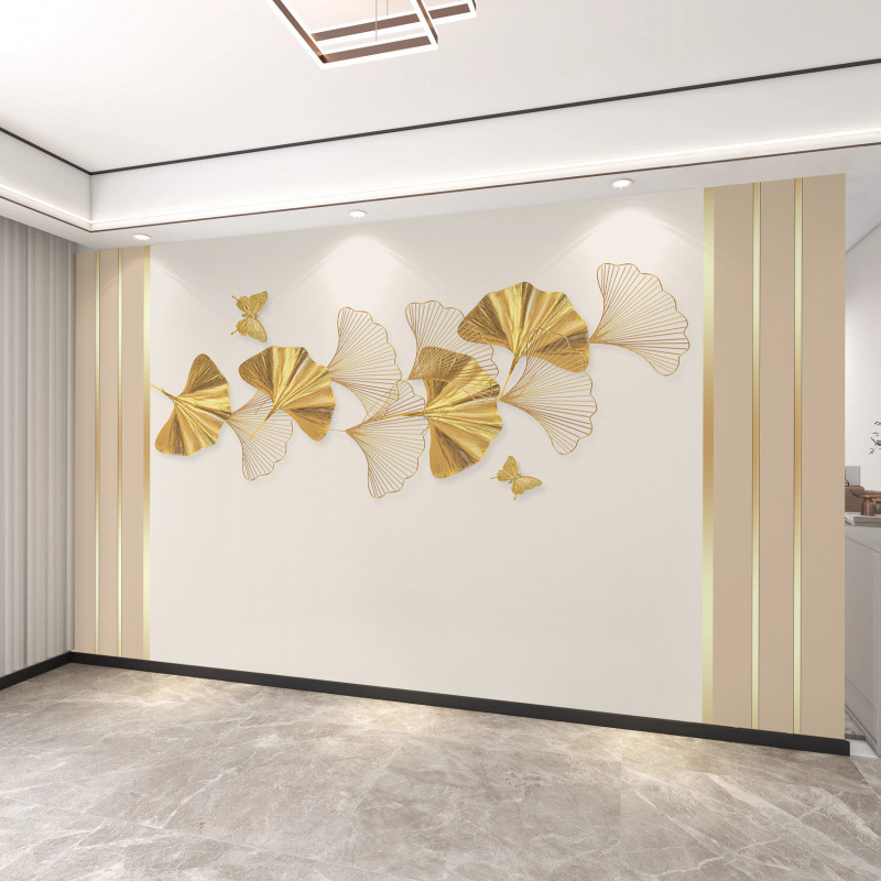 Tv Background Wall Wallpaper Simple and Luxurious Ginkgo Leaf Design for Living Room 3D Stereo Video Wall Seamless Mural Tv Background Wall Wallpaper Simple and Luxurious Ginkgo Leaf Design for Living Room 3D Stereo Video Wall Seamless Mural