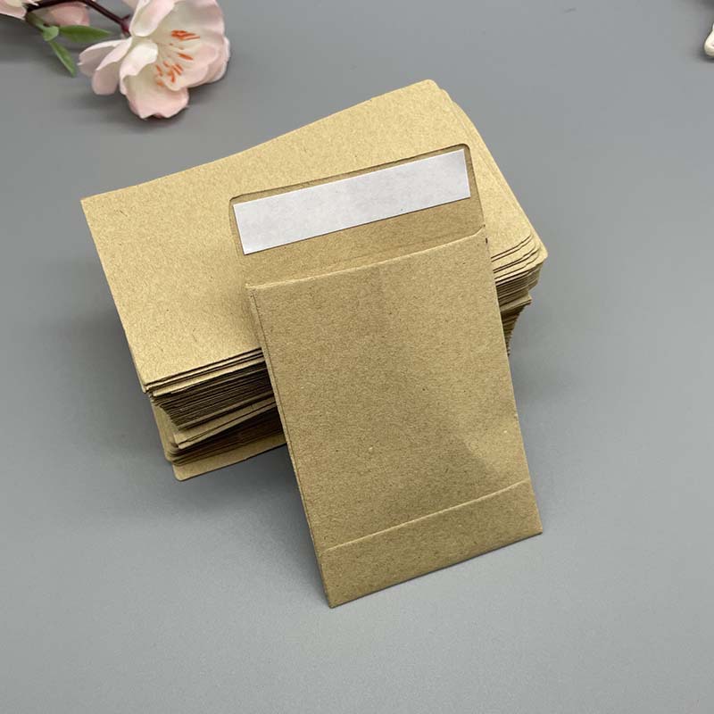 带易撕双面胶封口棕色复古牛皮信封袋烫金印刷LOGO定制信封高级感