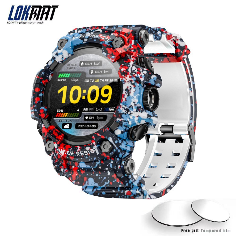 Reloj Inteligente Deportivo para Exteriores LOKMAT ATTACKGT con Triple Protección, Brújula, Linterna, Monitoreo de Salud y Atracción Magnética