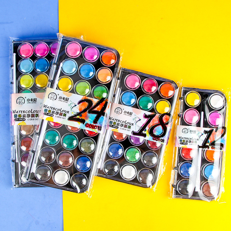 Little Man Solid Watercolor Paint Set for Beginners 12 18 24 36 Colors Sketching DIY Art Painting Gouache Cake Little Man Solid Watercolor Paint Set for Beginners 12 18 24 36 Colors Sketching DIY Art Painting Gouache Cake