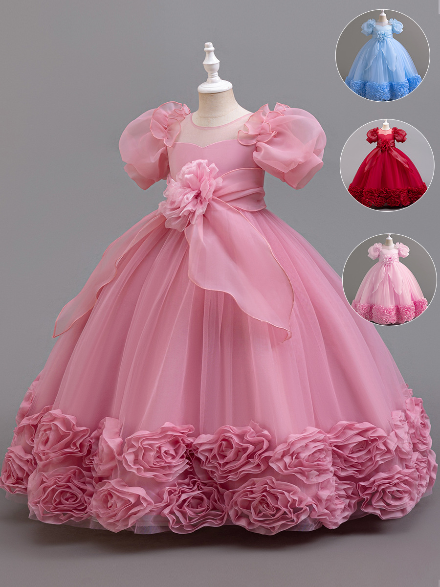 Niñas vestidos de princesa Europa y Estados Unidos vestidos de fiesta de cumpleaños niños anfitriones de alta gama ropa de piano