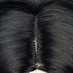 Hairpiece for Wednesday Addams family, black twin ponytail hairpiece, Wednesday Addams hairpiece.