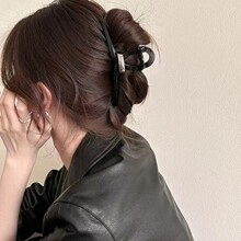 许我耀眼许妍赵露思同款金属标黑色大号抓夹后脑勺发夹气质鲨鱼夹