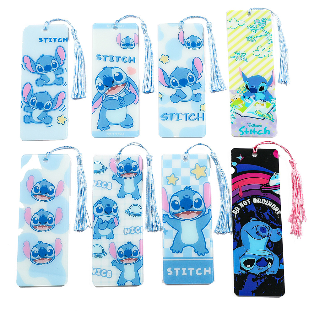 Exquisite Stitch Blue Bookmark Space Boy Stitch Acrylic Tassel Bookmark Cute Student Gift
