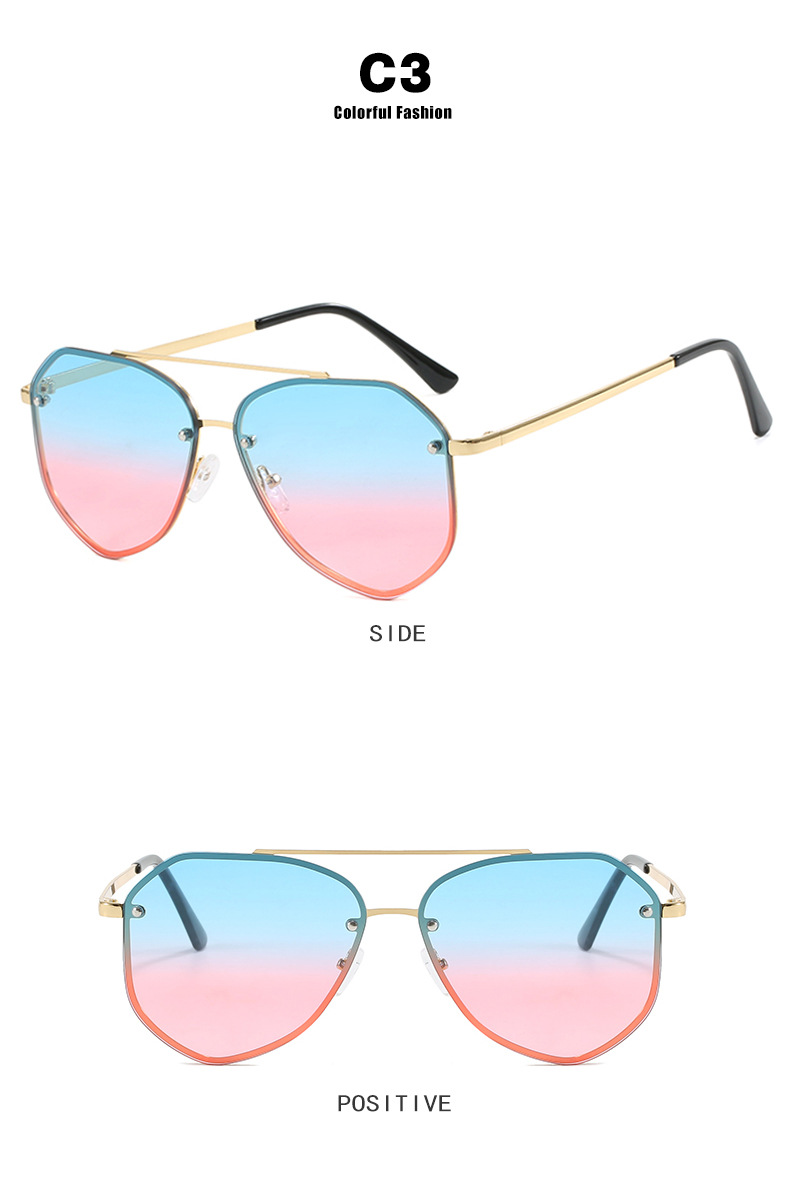 60g Weight Frameless Glasses Structure Sunglasses Classification PC, UV400 Protection Lens Material toad glasses Glasses Style Travel, Fishing, Sun protection Occasion Solid Color Pattern All Seasons Season Women's Gender Personality, Punk, Street Style Personality Punk Street Solid Color PC UV400 Protection Toad Glasses Frameless Women's Sunglasses 6