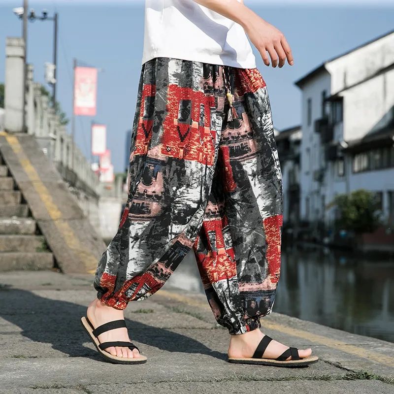 African Cross-border 2024 Summer New Elephant Yoga Loose Beach Casual Thin Bloomers Wide Leg Pants Wholesale