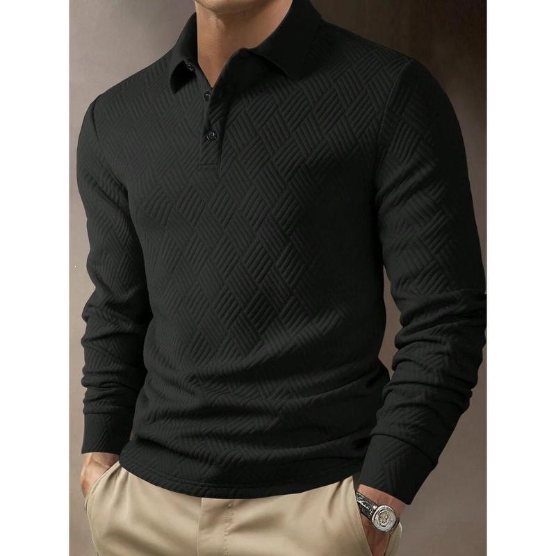 Y 13916 Textured Polo Shirt Men 肌理感POLO衫 欧美跨境