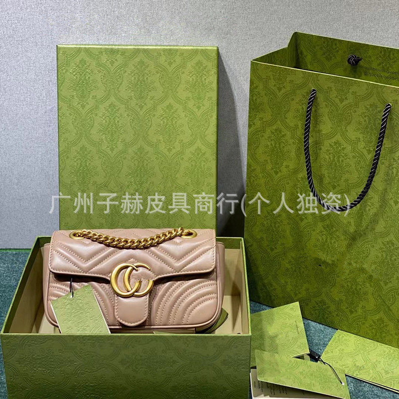 高版原工場の皮馬蒙包ミニシングル肩斜めチェーンバッグトランペット愛包真皮酒神鞍女包|undefined