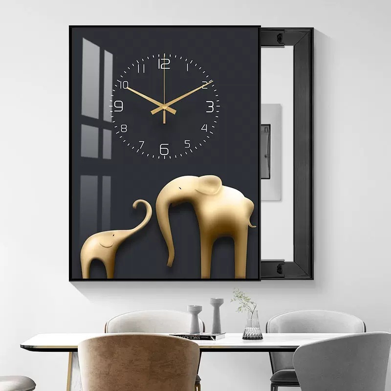 Caja de medidor moderna de lujo ligero pintura decorativa que cubre elefante interruptor principal caja de alimentación caja de freno eléctrico pintura colgante de alta gama pintura push-pull pintura