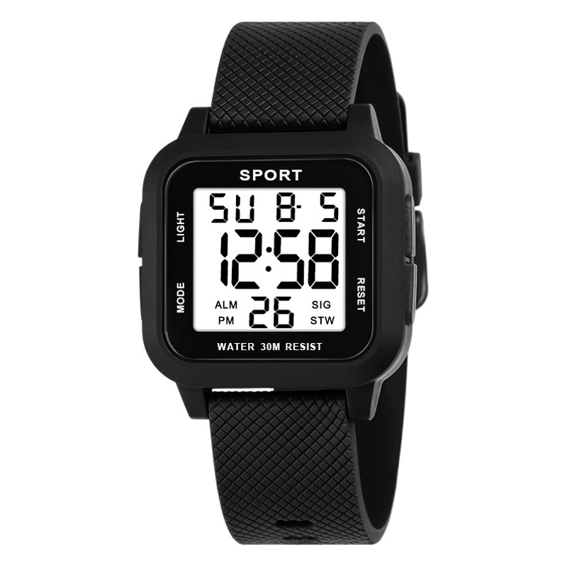 Reloj electrónico cuadrado al aire libre de los hombres luminoso simple hombres y mujeres deportes alarma multifunción reloj electrónico fábrica al por mayor