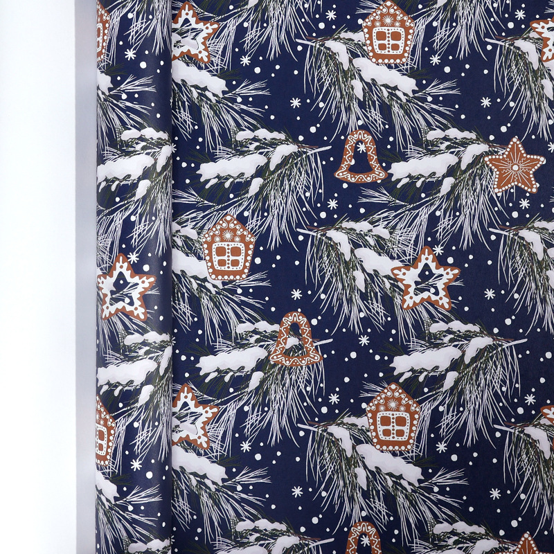 Papel de regalo navideño clásico y popular de gran tamaño con diseño de dibujos animados y temática navideña para envolver regalos.