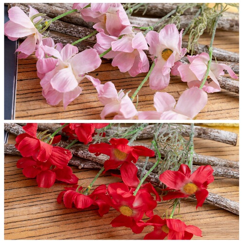 Factory Wholesale Cosmos 10-Bud Gerbera Daisy Artificial Flowers for Foreign Trade, Home Decor, and Wedding Fake Flowers – DY-435
