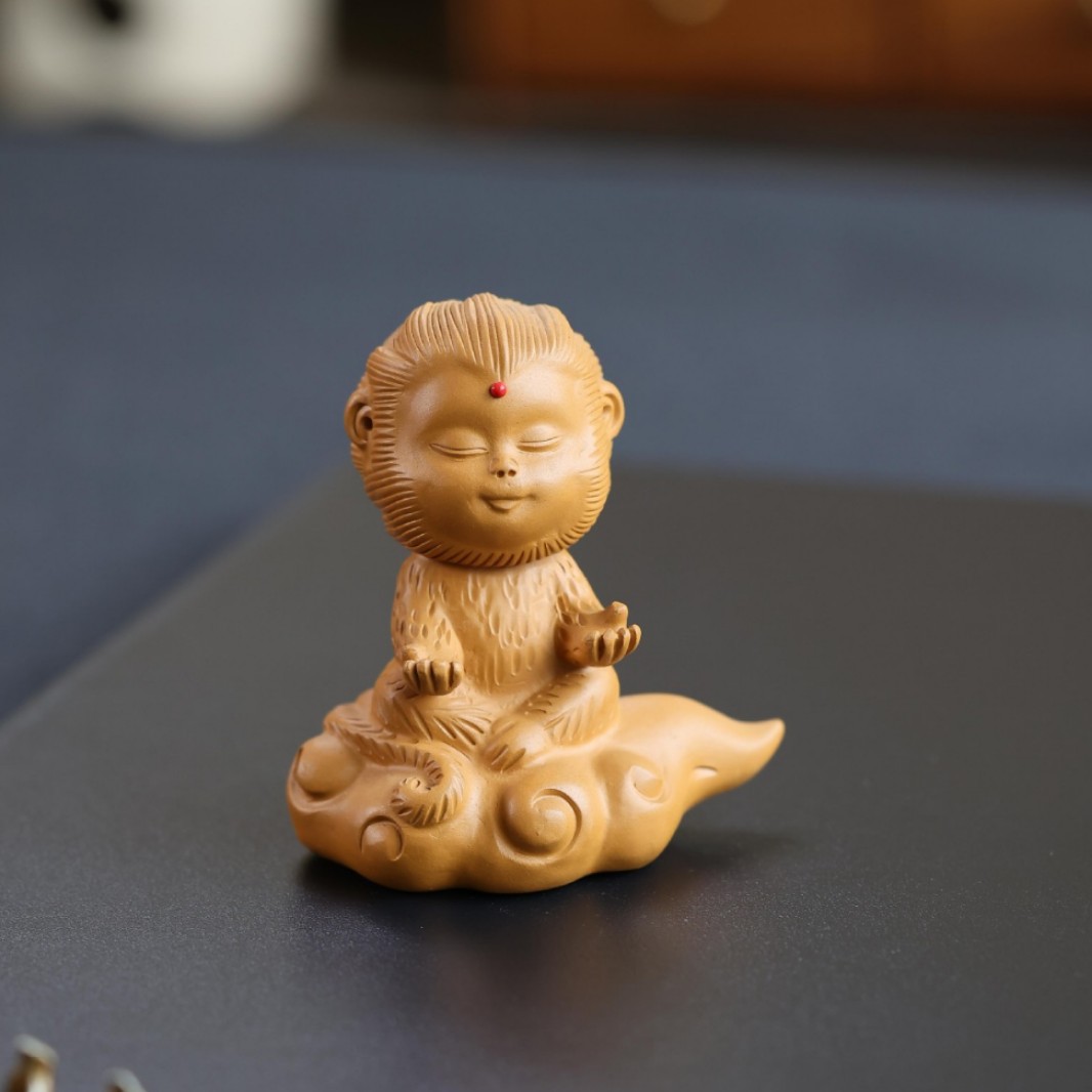 紫砂茶宠摆件齐天大圣孙悟空精品小猴子创意雕塑可养茶盘茶桌摆件