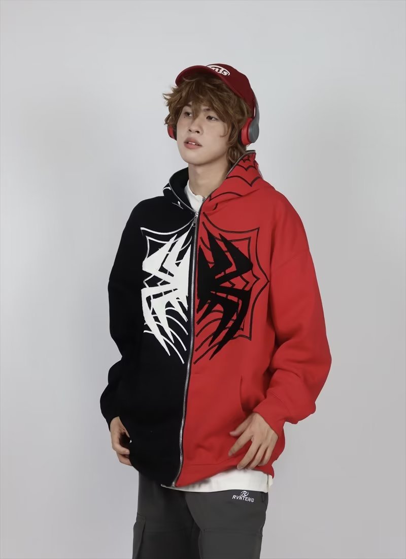 Spider-man vest met rits voor heren en dames oversized_voghion.com
