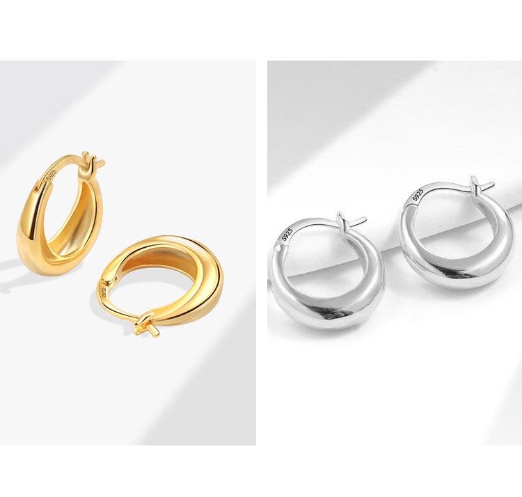 Daily Occasion 1 Pair 925 Sterling Silver 925 Sterling Silver Earrings U Shape Earrings