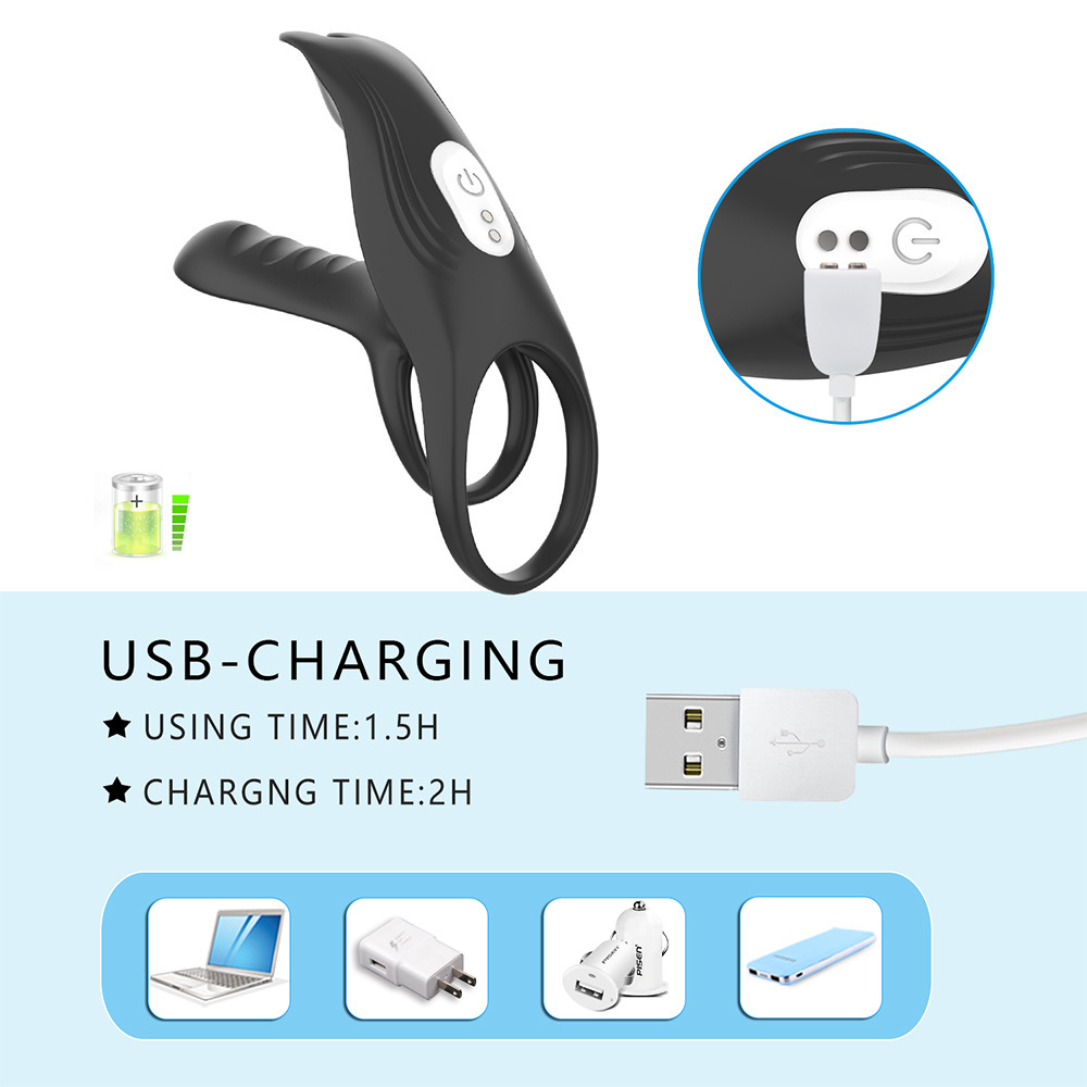 Black Fox Remote Control Vibrating Ring