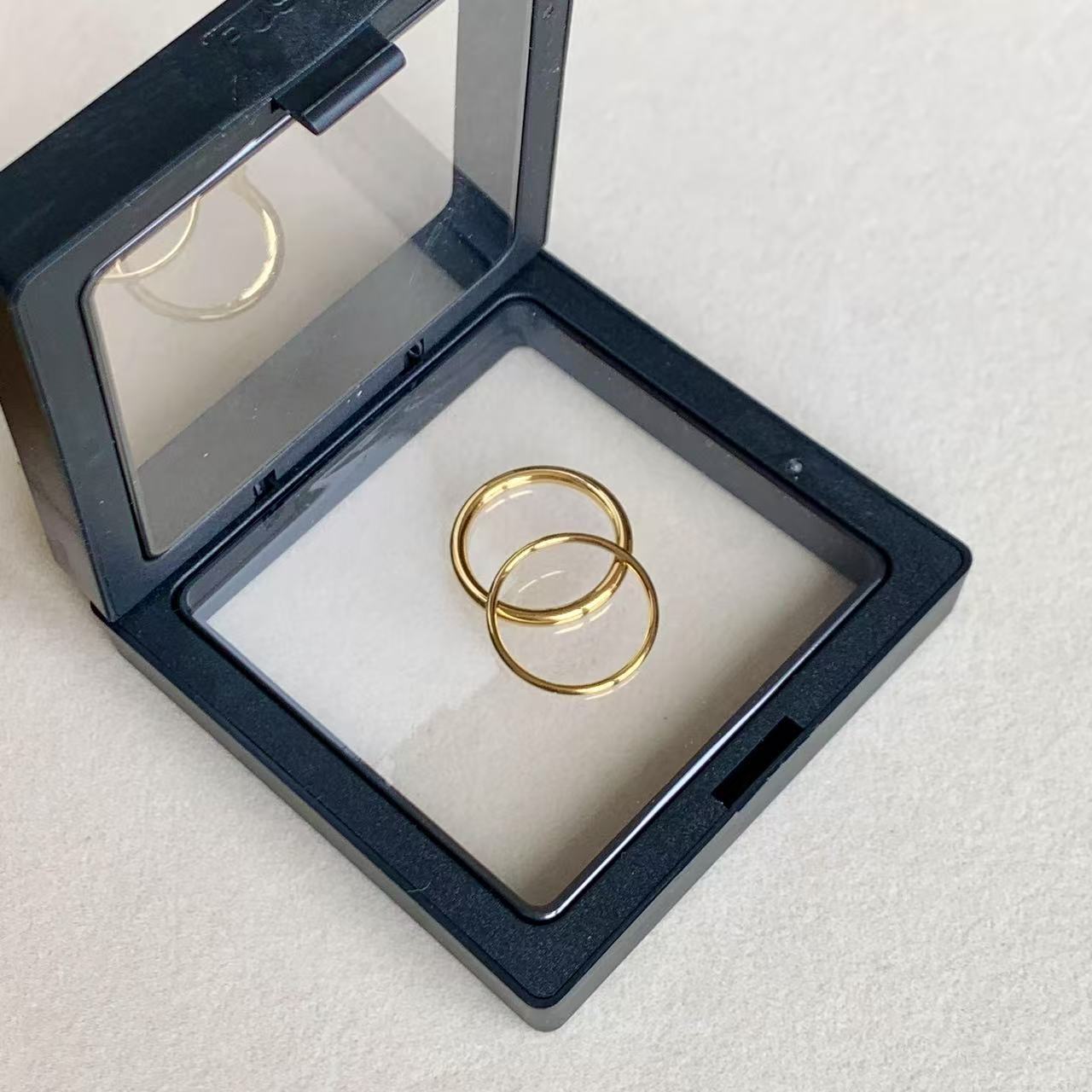 Baoman Round Line Plain Ring Ins Normcore Niche High-End Daily Stacking Thin Index Finger Ring Pair of Rings That Will Not Fade