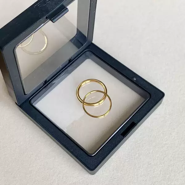Baoman Round Line Plain Ring Ins Normcore Niche High-End Daily Stacking Thin Index Finger Ring Pair of Rings That Will Not Fade