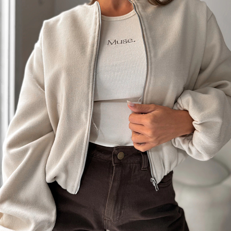 Oversized Lantern Sleeve Jacket For Women Casual Drop Shoulder Coat_voghion.com