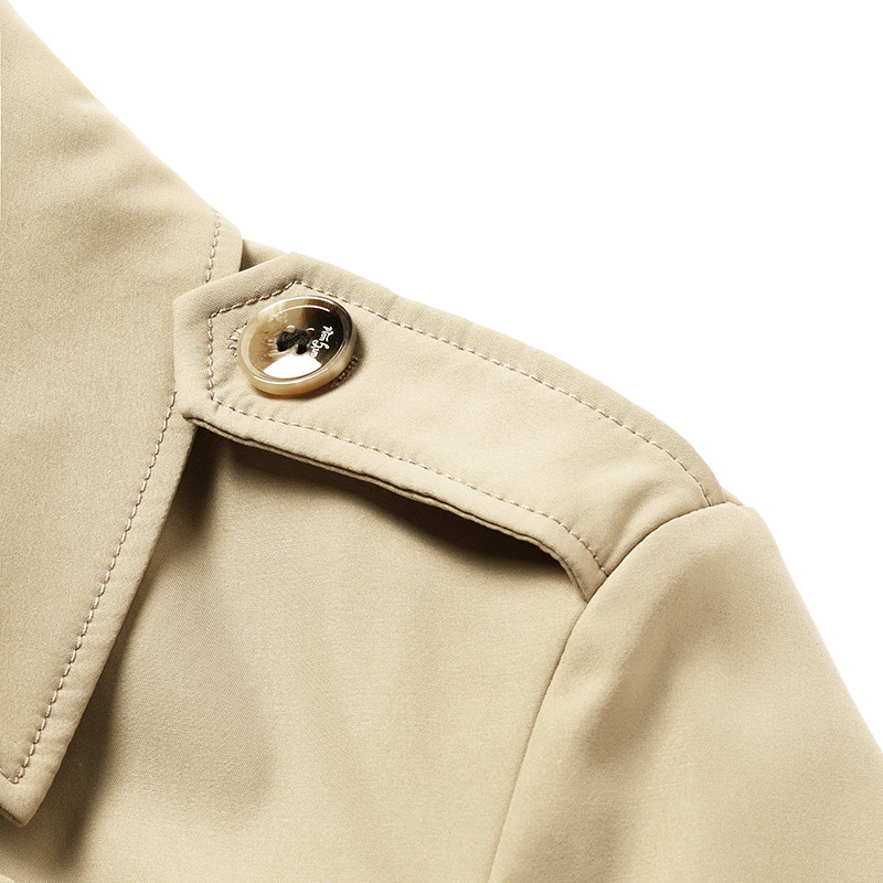 2024 Spring and Autumn New Windbreaker Men's Business Mid Length Coat Trendy Men's Wear 8 Colors_voghion.com