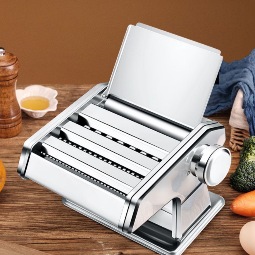 Máquina de fideos doméstica, prensa multifuncional pequeña, máquina de enrollador de fideos manual, máquina de fideos para dumplings, máquina de piel de arroz de arroz de arroz, fácil operación