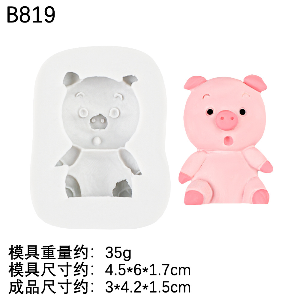 Cute Animal Theme Jirafa Fox Molde de silicona Diy Lion Chocolate Cake Adornos Molde de silicona