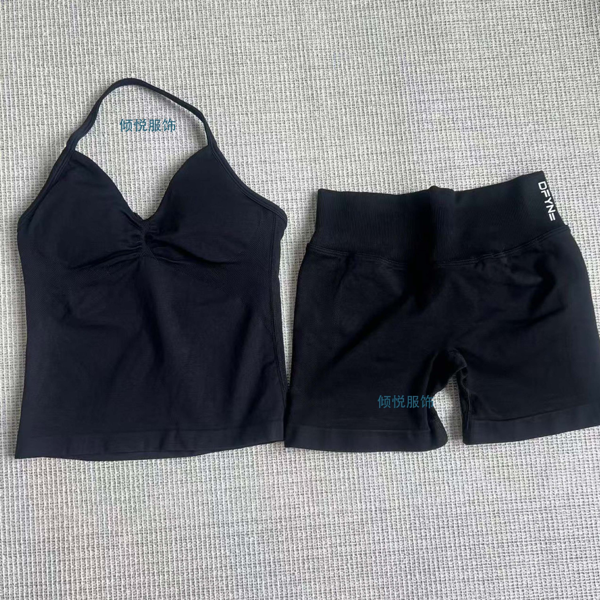 AliExpress venta caliente DFYNE nuevo fitness yoga traje deportivo chaleco halter sujetador pantalones cortos traje mujer