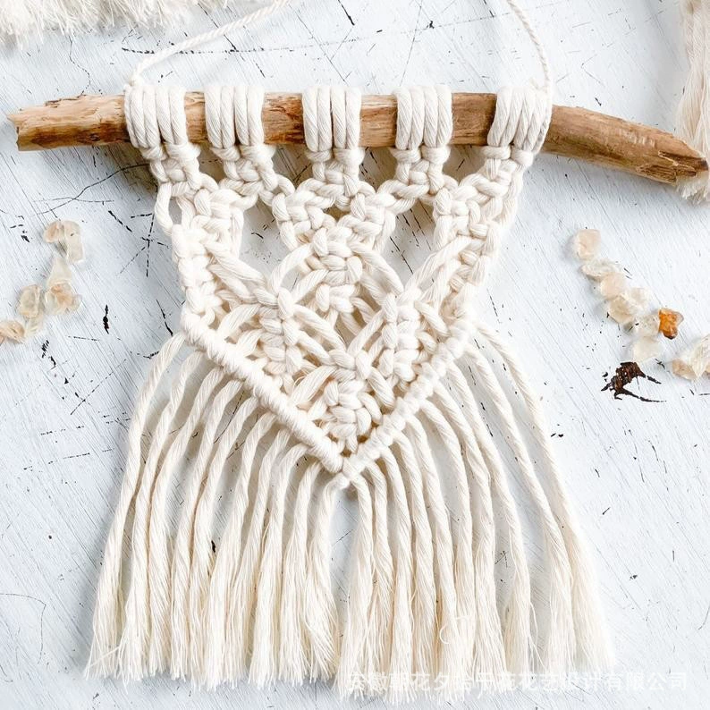 Woven diverse Scandinavian tapestry, handmade, boho style