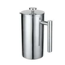 304不銹鋼雙層法壓壺雙層保溫壺手沖壺帶網咖啡壺過濾美式水壺