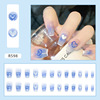 Translucent nail stickers, fake nails for manicure, 24 pieces, ready-made product, wholesale, Chanel style