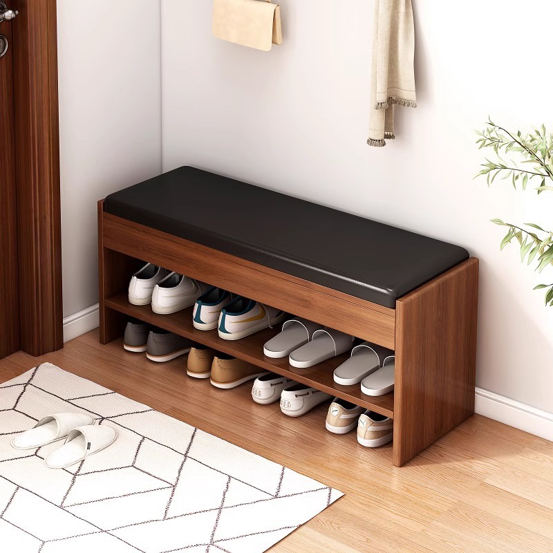 Cambio de zapatos taburete casa puerta sentado zapato taburete de entrada hogar zapato gabinete asiento taburete integrado bolsa suave cojín zapato estante