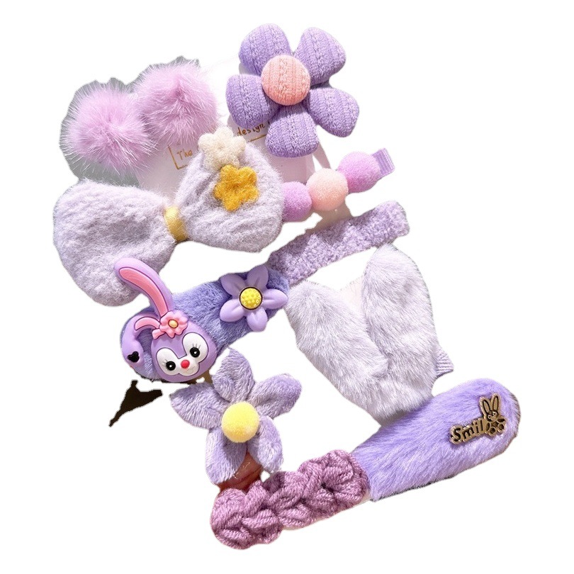 Horquilla de los niños de otoño e invierno lindo bebé horquilla de felpa no duele tocado de pelo niñas Bangs clip accesorios para el cabello al por mayor