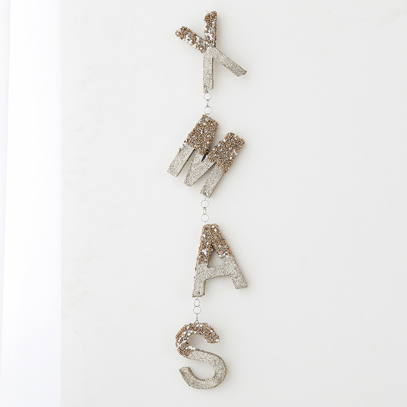 Decoración de Navidad colgante colorido MERRYXMAS cadena palillos de madera cadena paquete único árbol de Navidad decoraciones