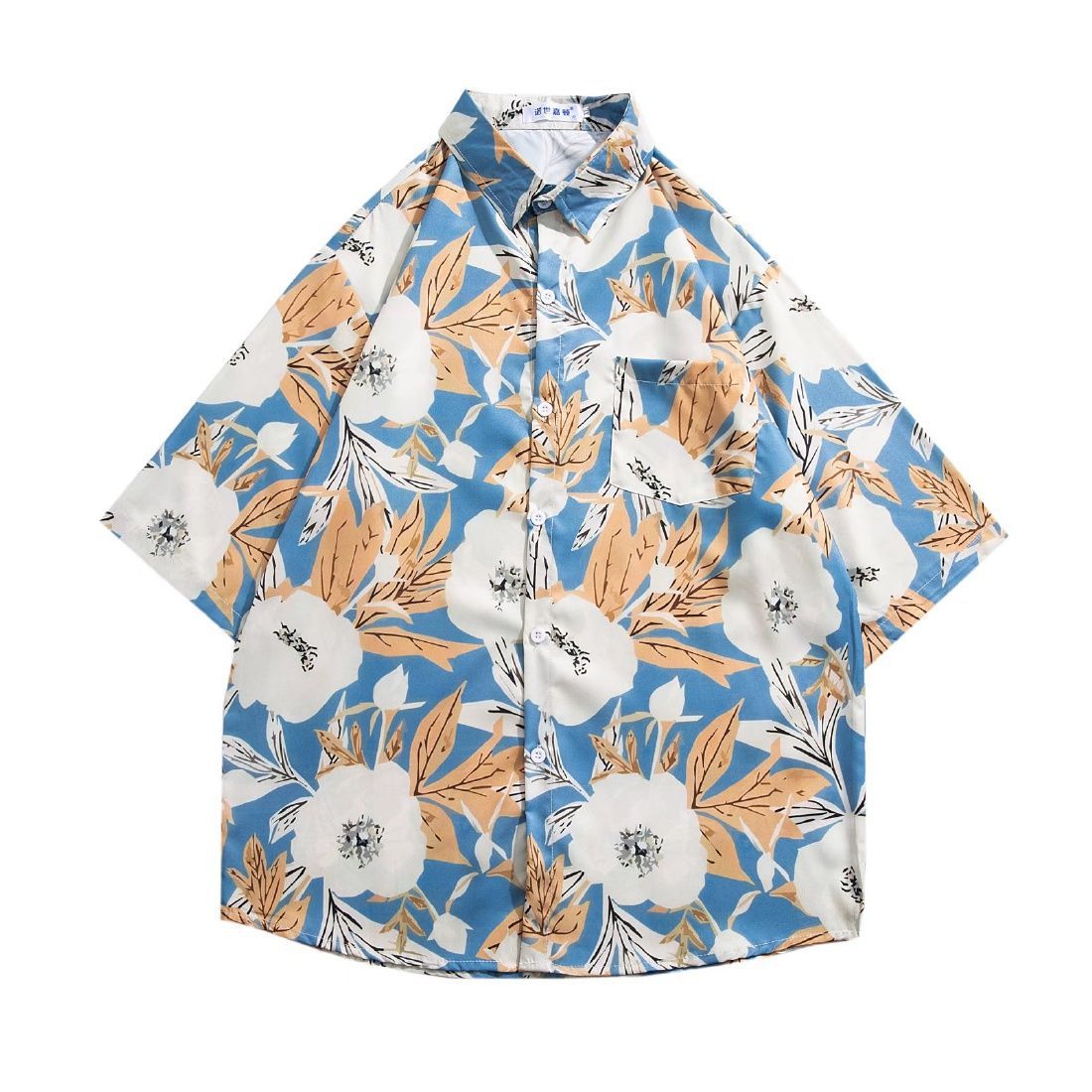 Vintage-Retro-Kurzarmshirt im lässigen Stil mit Ölgemälde-Print, Unisex, für Strandpartys, lockere Passform, besonderes Design, cool und_voghion.com