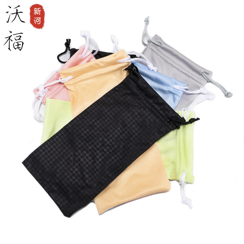 All kinds of drawstring sunglasses bag microfiber glasses bag can be printed logo glasses bag wholesale