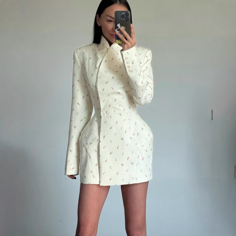 European and American Cross-Border Trade Sweet Stand-Up Collar Slim Long-Sleeve Blazer with a High-End Chanel Style, New for Autumn 2025